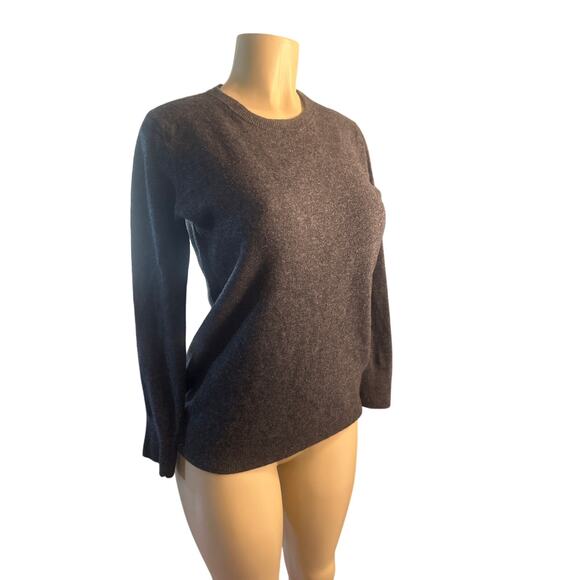 Women S Equipment Femme Crewneck Long Slv Gray Sweater Lambswool Cashmere - Picture 1 of 6